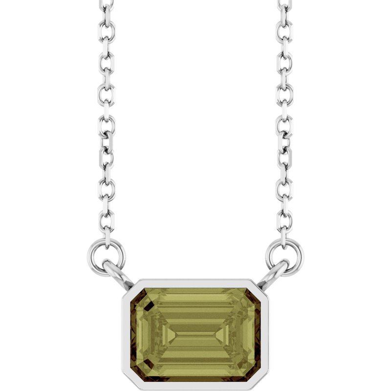 Bezel-Set Solitaire Necklace — 18″