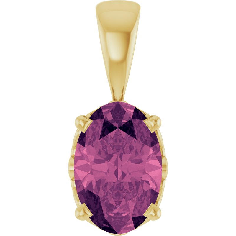 Oval 4-Prong Solitaire Necklace or Pendant