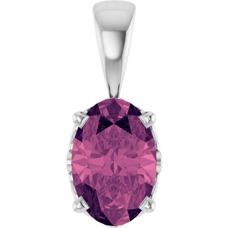 Oval 4-Prong Solitaire Necklace or Pendant