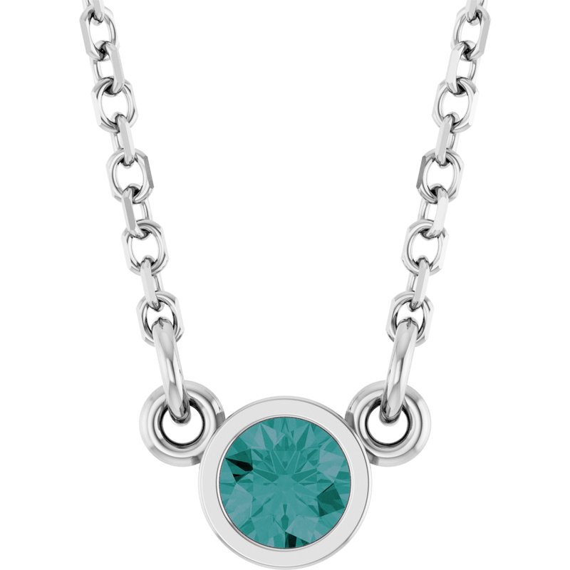 Bezel-Set Solitaire Birthstone Necklace