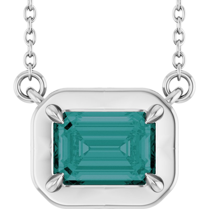 Claw-Prong Solitaire Bezel-Style Necklace or Center
