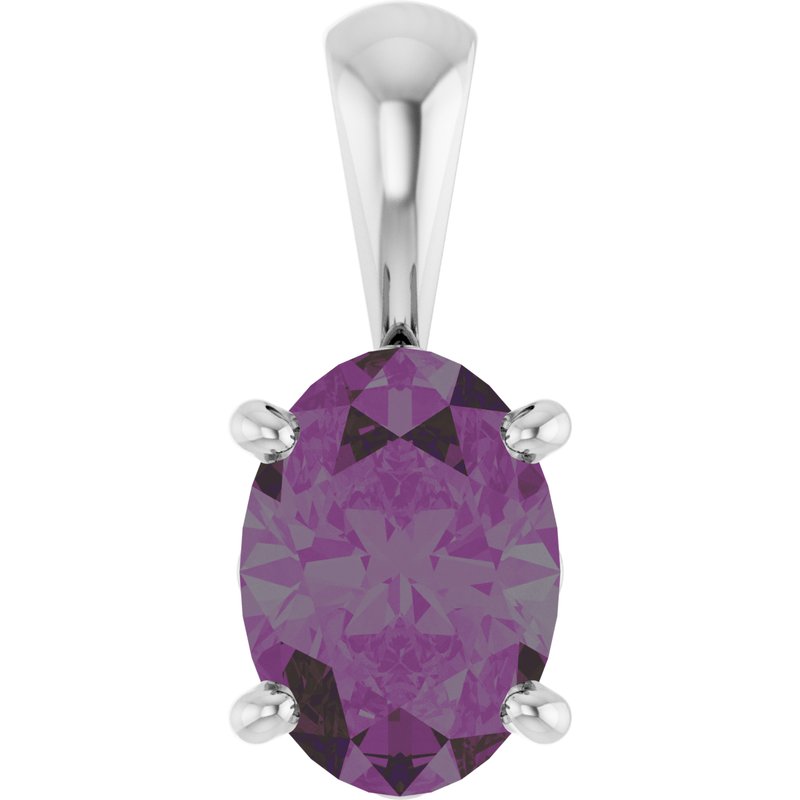 Oval 4-Prong Solitaire Necklace or Pendant