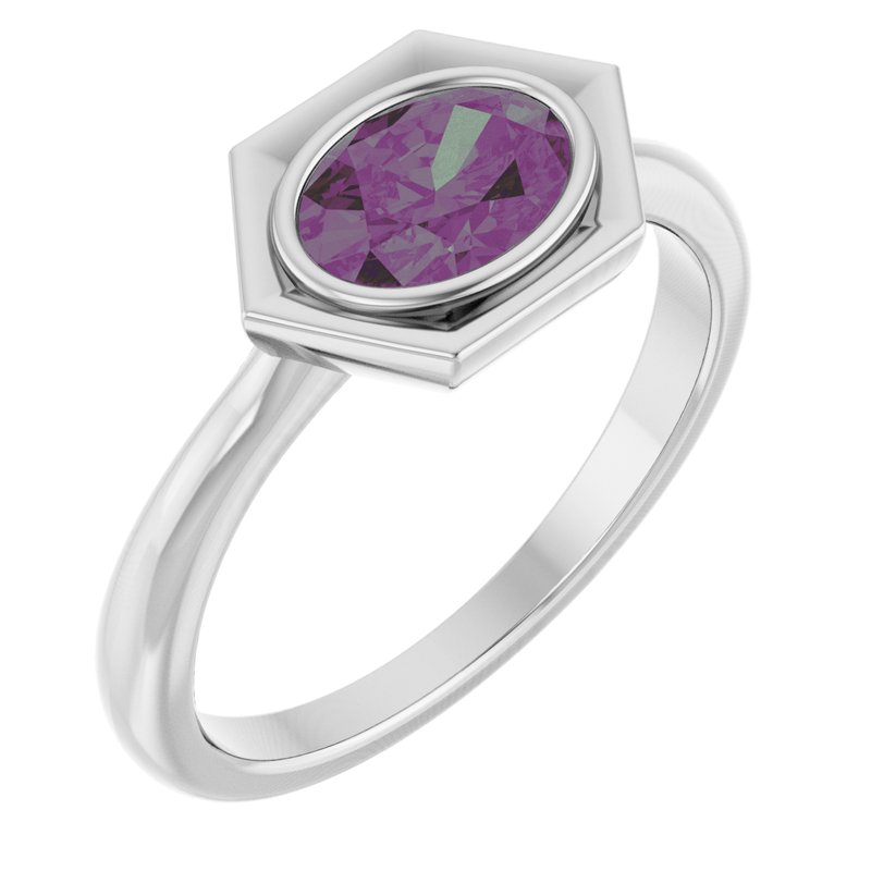 Bezel-Set Geometric Solitaire Ring