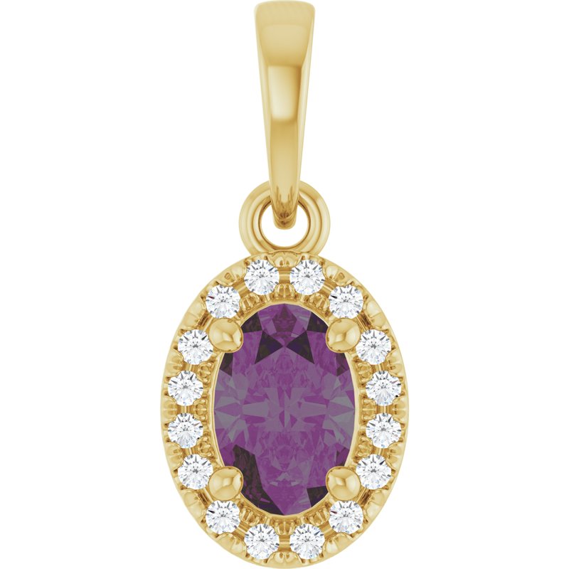 French-Set Halo-Style Pendant