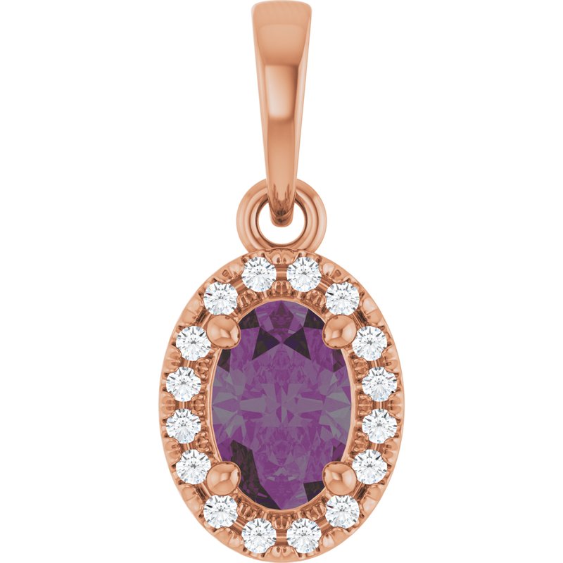 French-Set Halo-Style Pendant