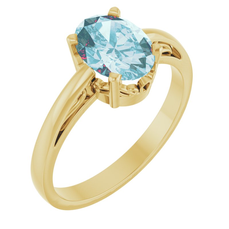 Solitaire Scroll Setting Ring No. 2