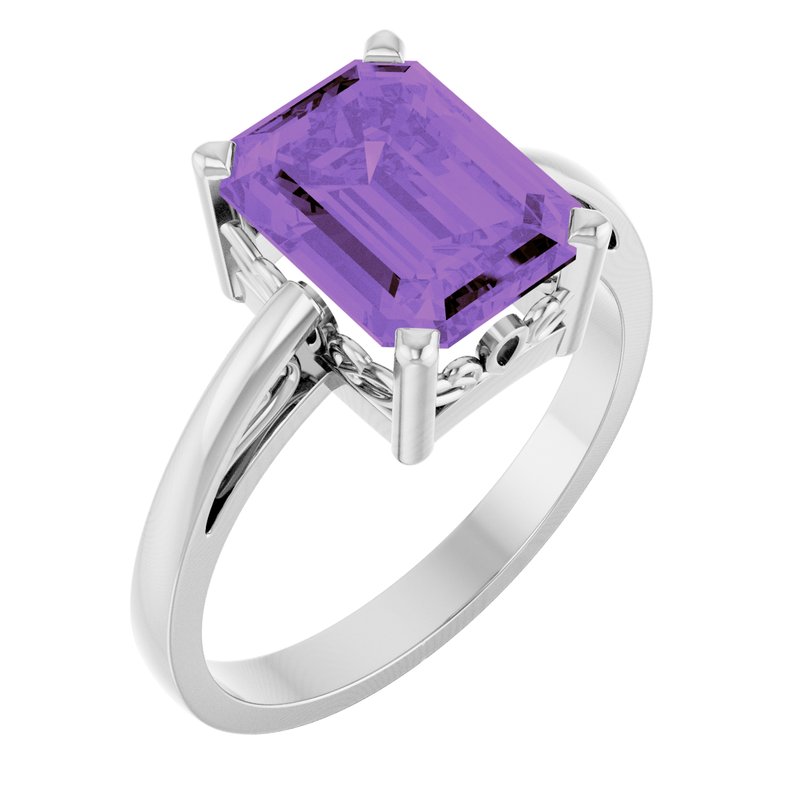 Solitaire Scroll Setting Ring No. 3