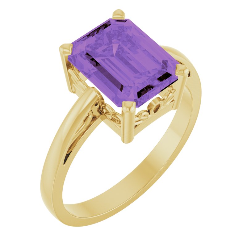 Solitaire Scroll Setting Ring No. 3