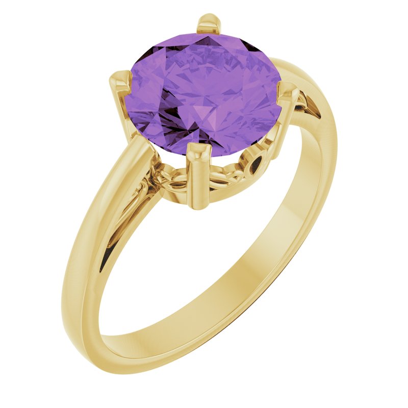 Solitaire Scroll Setting Ring