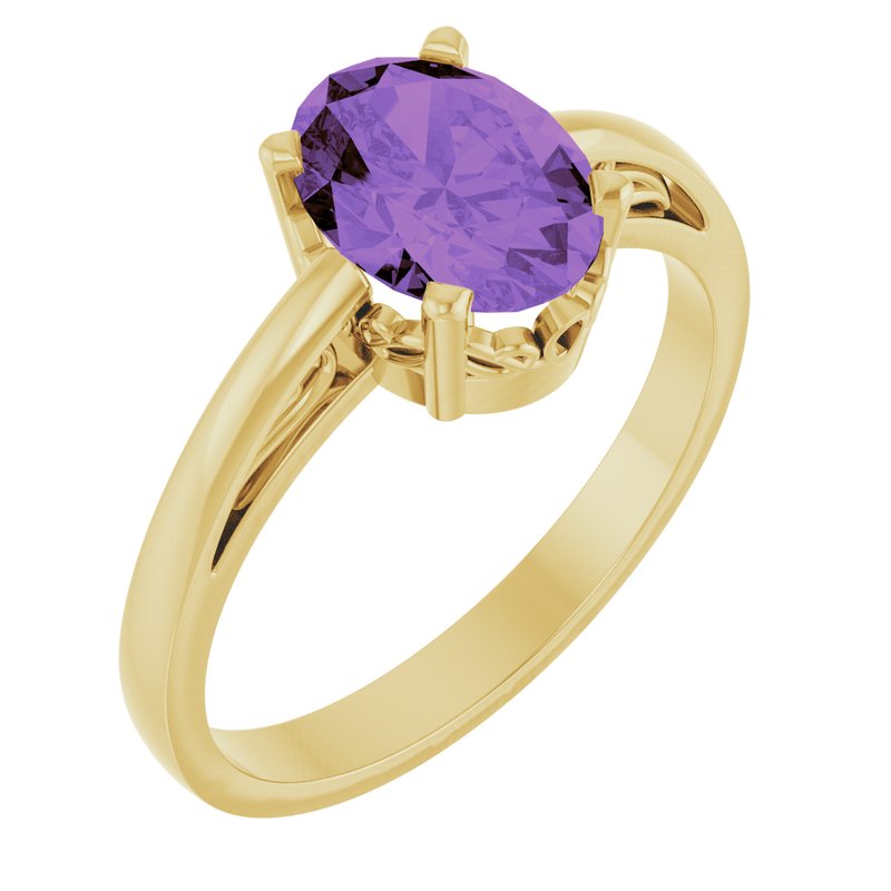 Solitaire Scroll Setting Ring No. 2