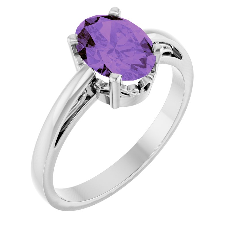 Solitaire Scroll Setting Ring No. 2