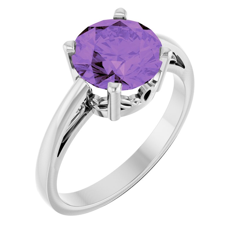 Solitaire Scroll Setting Ring