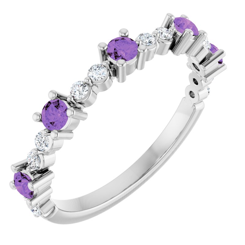 Accented Stackable Ring — Natural Diamond