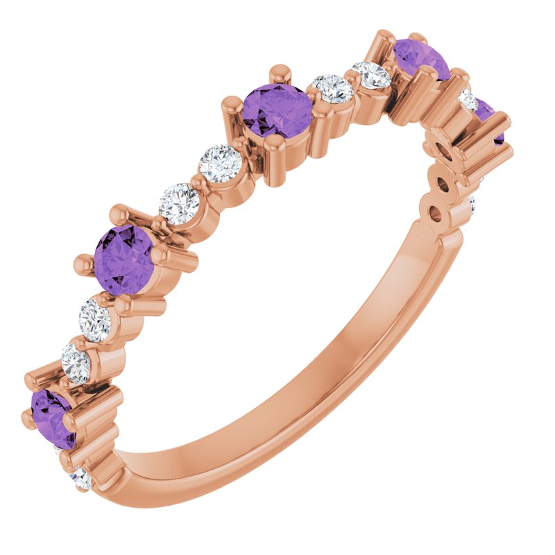 Accented Stackable Ring — Natural Diamond