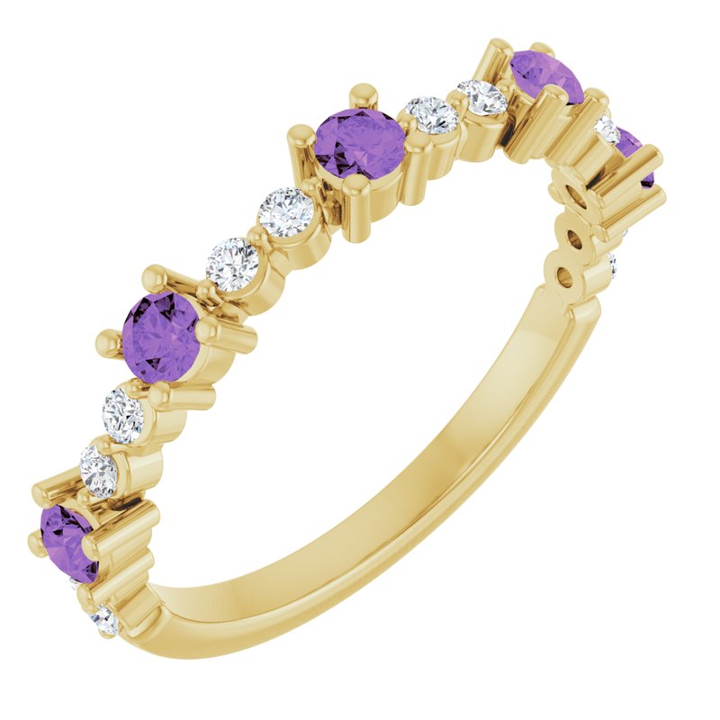 Accented Stackable Ring — Natural Diamond