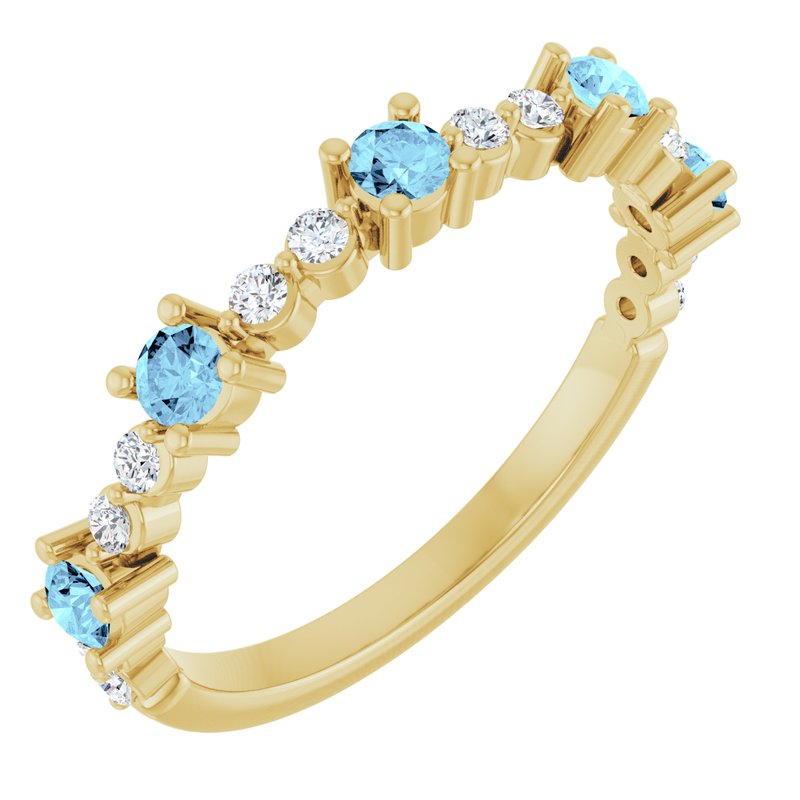 Accented Stackable Ring — Natural Diamond