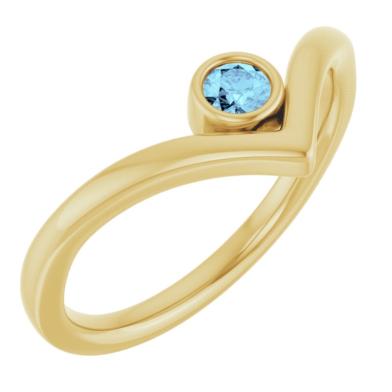 Bezel-Set Solitaire V Ring