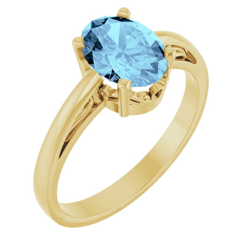 Solitaire Scroll Setting Ring No. 2