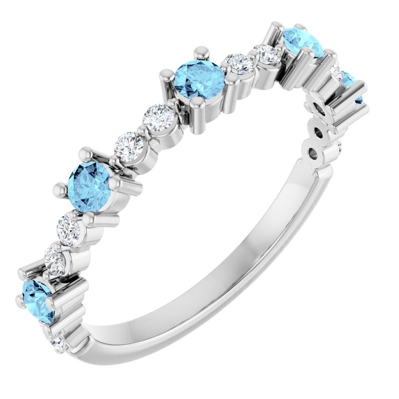 Accented Stackable Ring — Natural Diamond