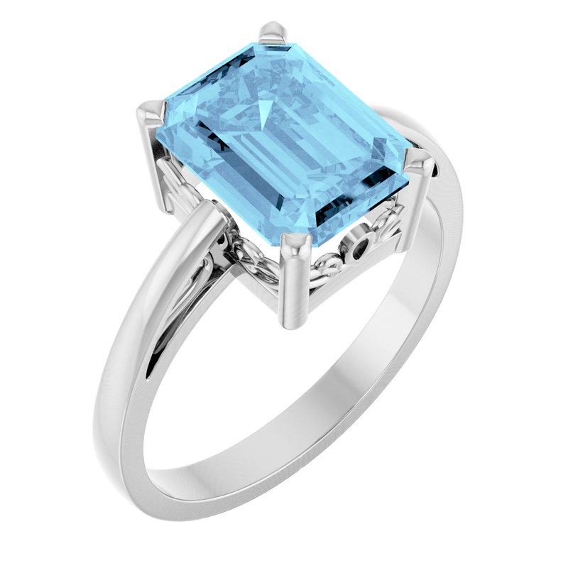 Solitaire Scroll Setting Ring No. 3