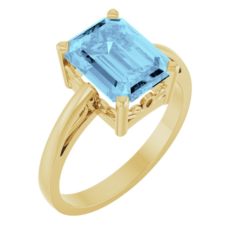 Solitaire Scroll Setting Ring No. 3