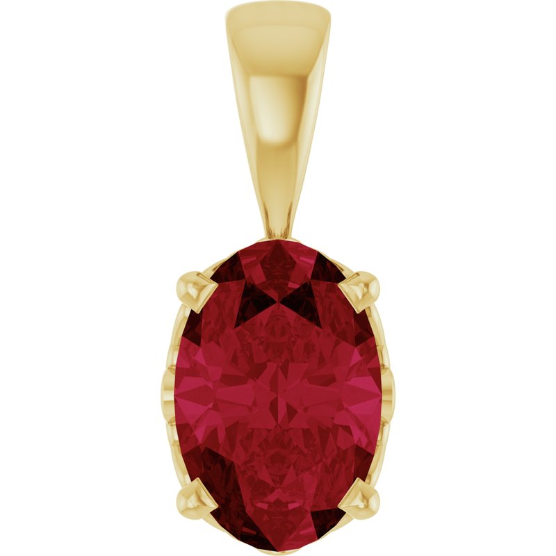 Oval 4-Prong Solitaire Necklace or Pendant