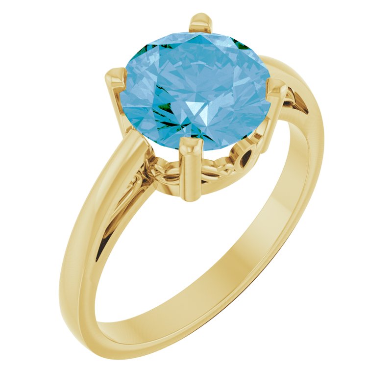 Solitaire Scroll Setting Ring