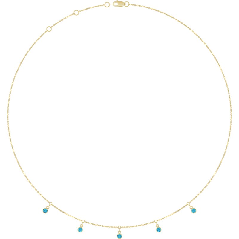 Three or Five-Stone Bezel-Set Station Necklace