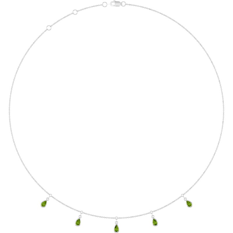 Three or Five-Stone Bezel-Set Station Necklace