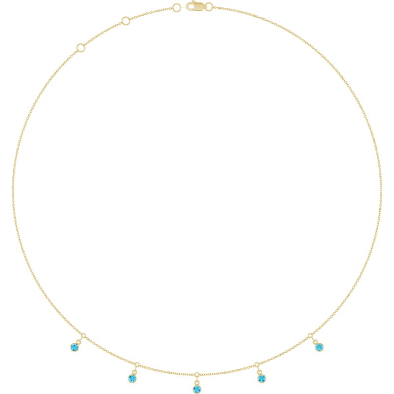 Three or Five-Stone Bezel-Set Station Necklace