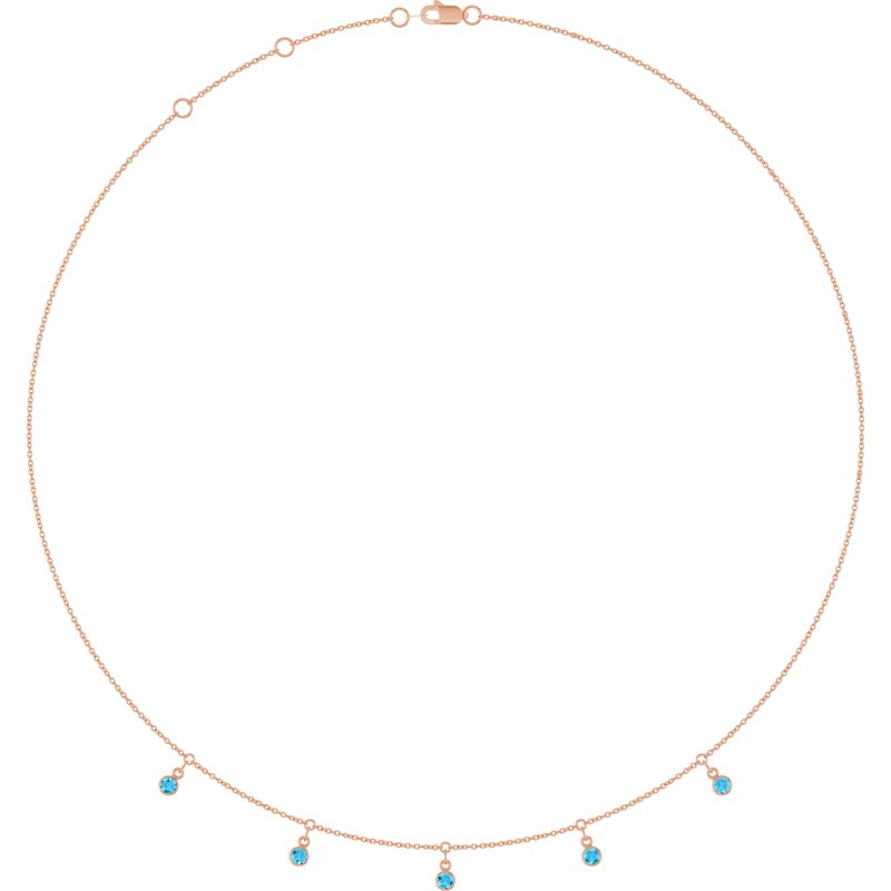 Three or Five-Stone Bezel-Set Station Necklace