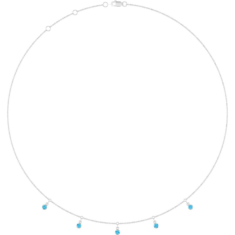 Three or Five-Stone Bezel-Set Station Necklace