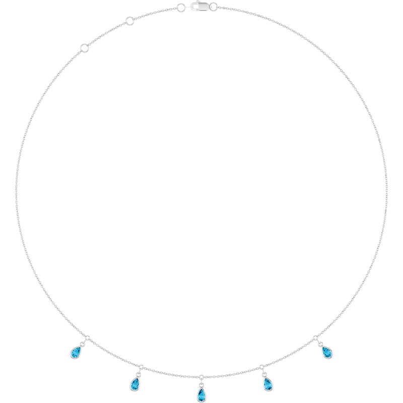 Three or Five-Stone Bezel-Set Station Necklace