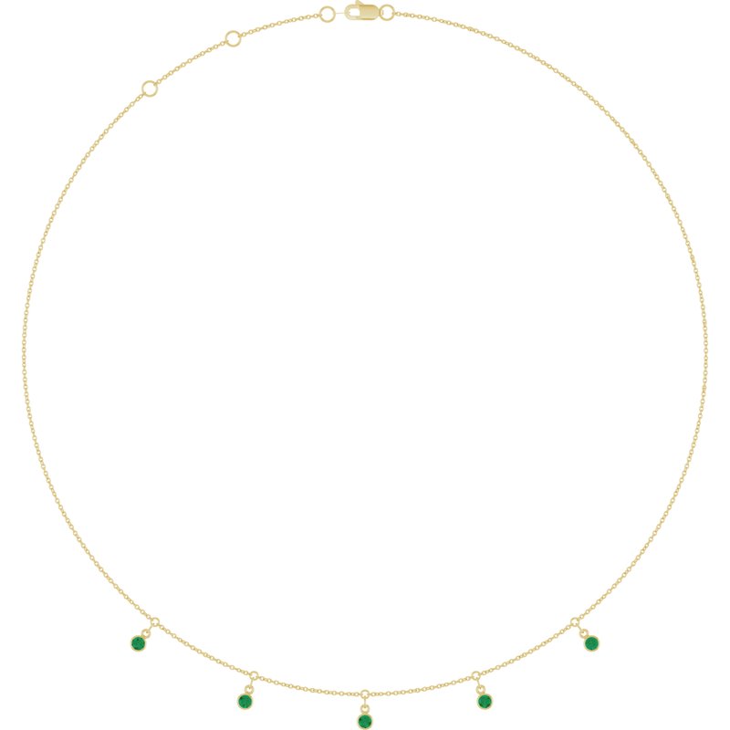 Three or Five-Stone Bezel-Set Station Necklace