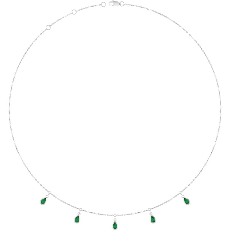 Three or Five-Stone Bezel-Set Station Necklace