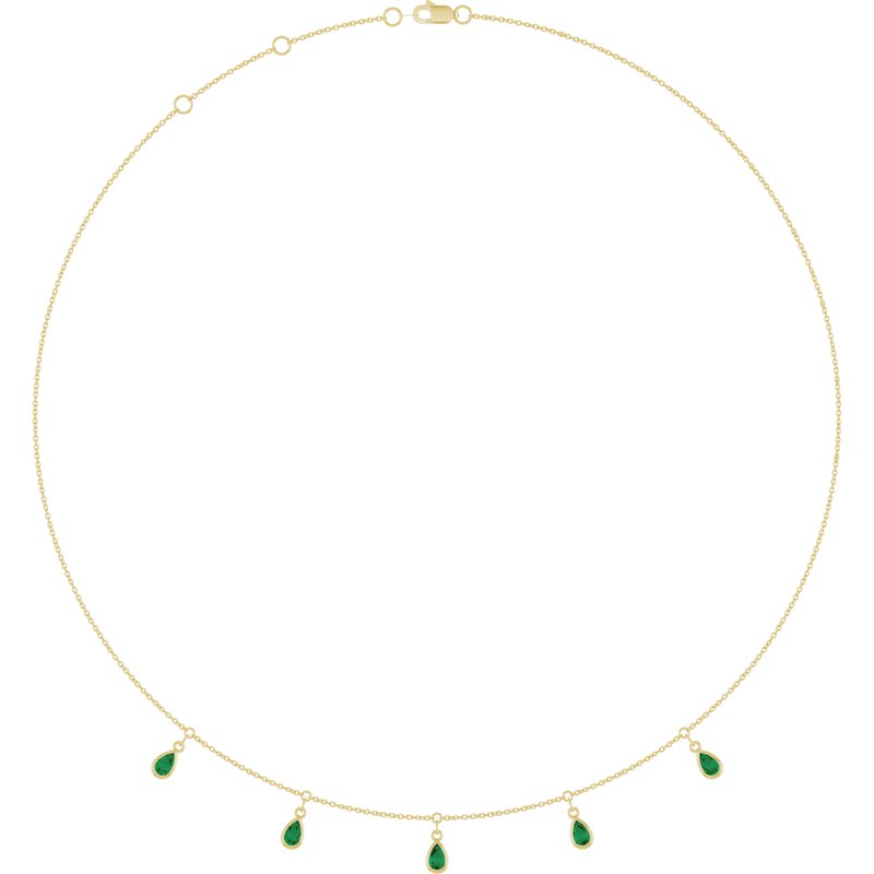 Three or Five-Stone Bezel-Set Station Necklace