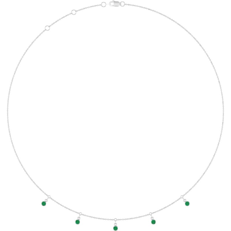 Three or Five-Stone Bezel-Set Station Necklace
