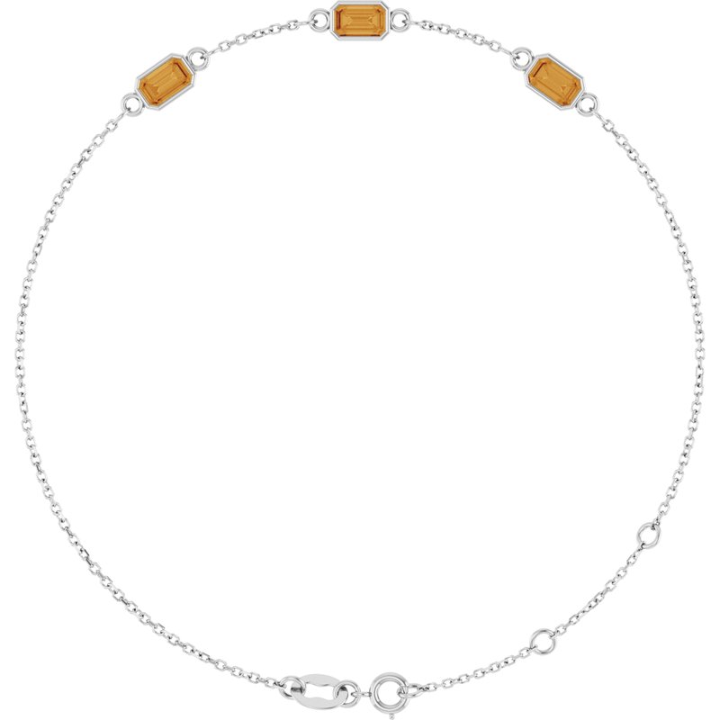 Bezel-Set Link Bracelet