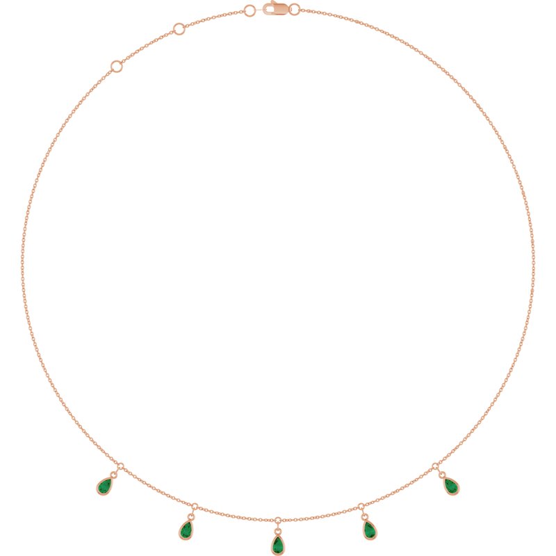 Three or Five-Stone Bezel-Set Station Necklace