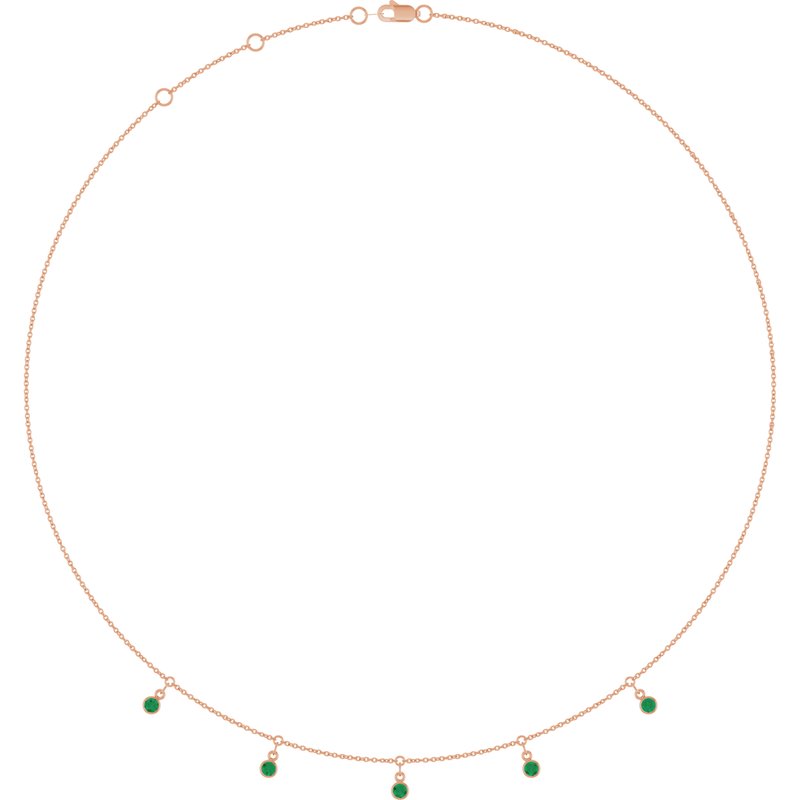 Three or Five-Stone Bezel-Set Station Necklace