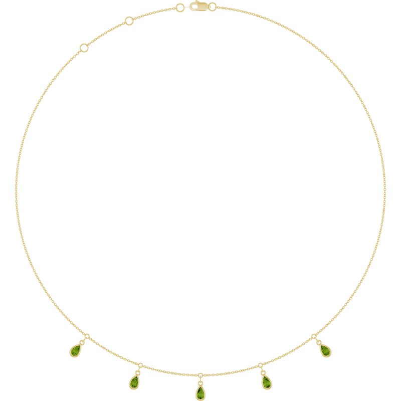 Three or Five-Stone Bezel-Set Station Necklace