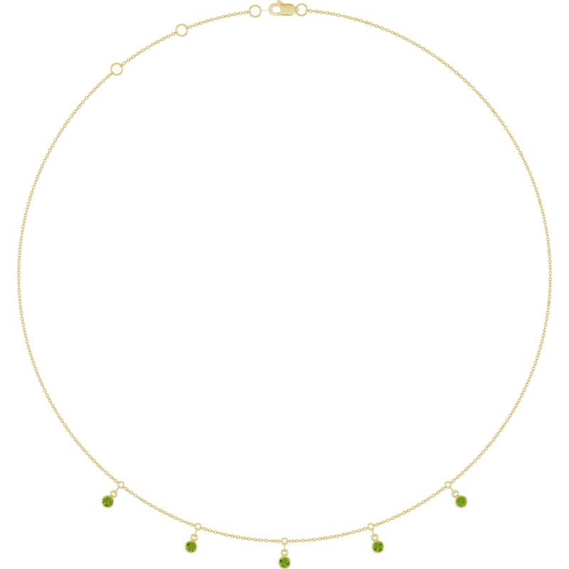 Three or Five-Stone Bezel-Set Station Necklace