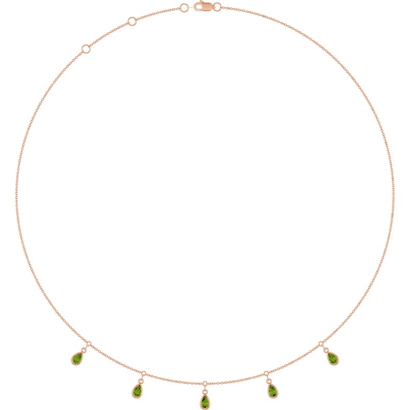 Three or Five-Stone Bezel-Set Station Necklace
