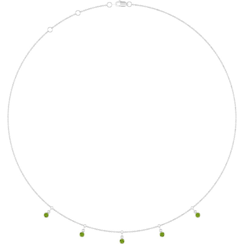 Three or Five-Stone Bezel-Set Station Necklace