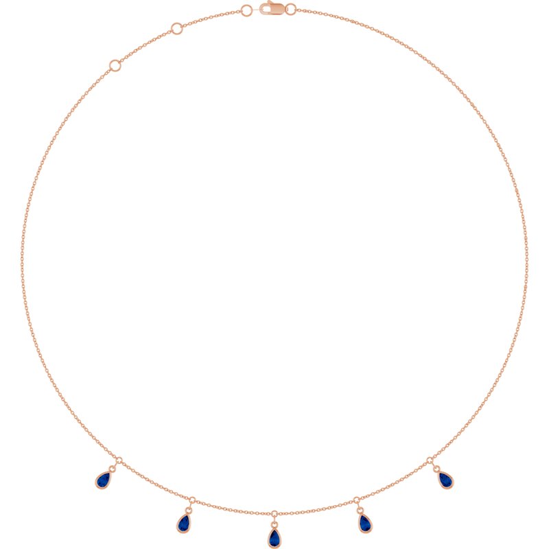 Three or Five-Stone Bezel-Set Station Necklace
