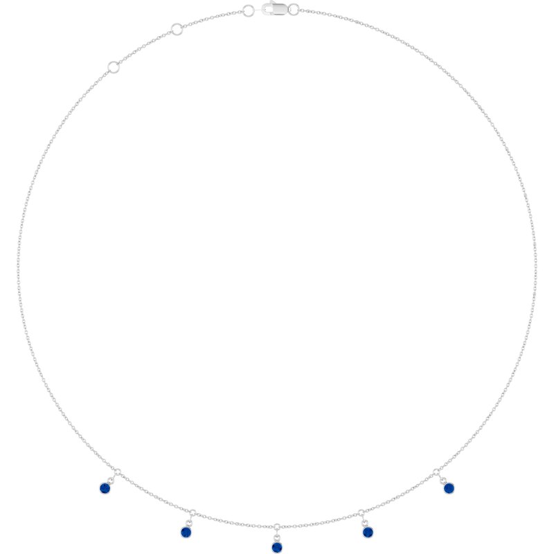 Three or Five-Stone Bezel-Set Station Necklace