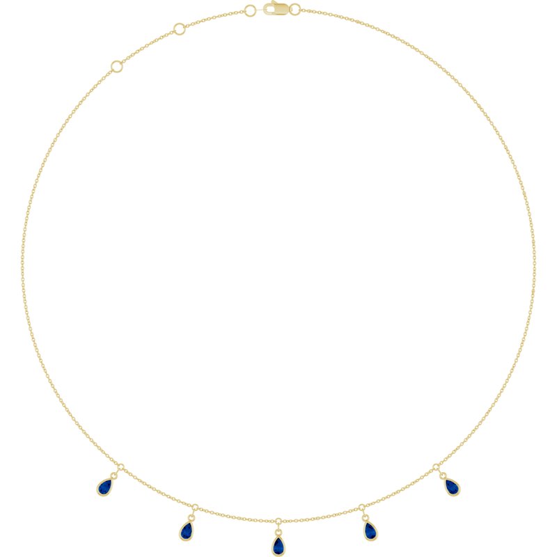 Three or Five-Stone Bezel-Set Station Necklace