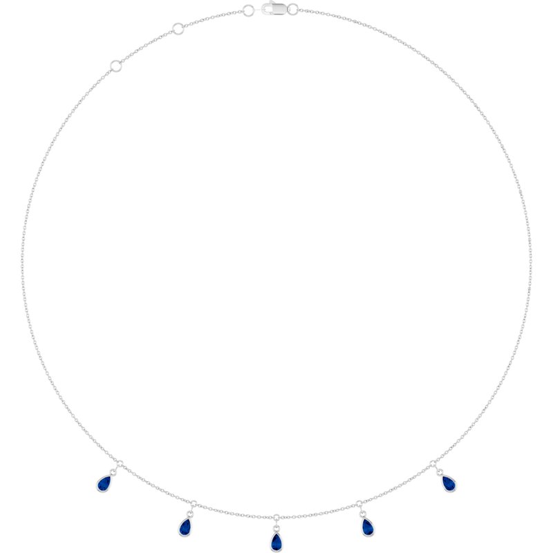 Three or Five-Stone Bezel-Set Station Necklace