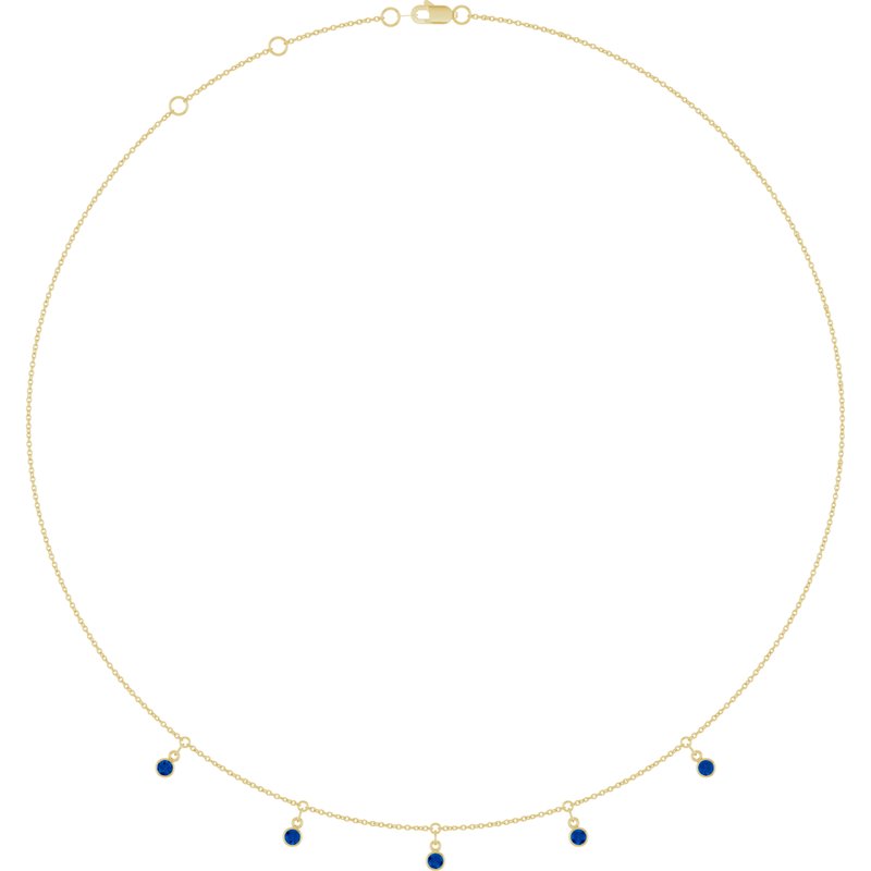 Three or Five-Stone Bezel-Set Station Necklace