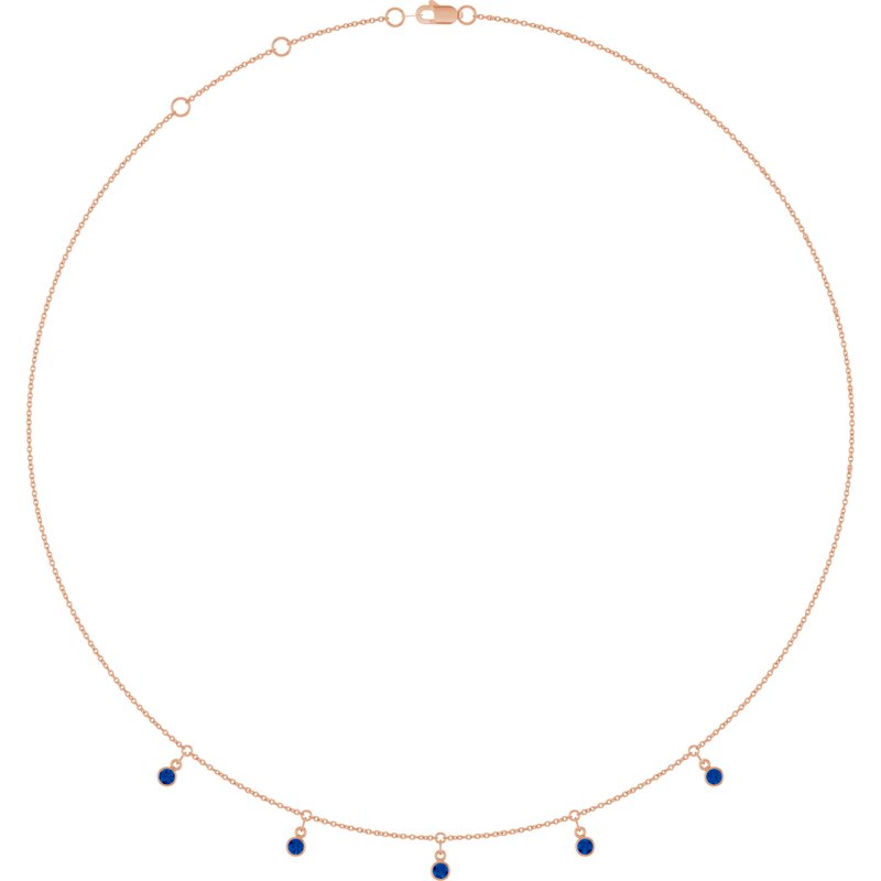 Three or Five-Stone Bezel-Set Station Necklace